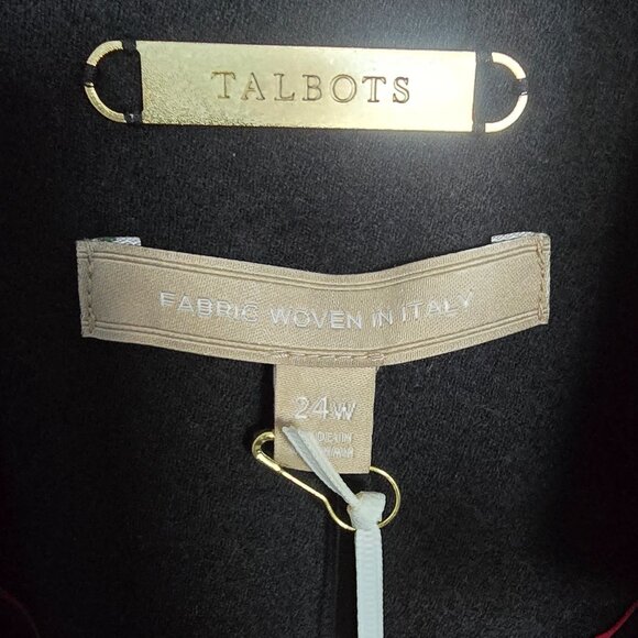 NWT Talbots Black Virgin Wool Notch Collar Single Button Blazer 24W - Picture 4 of 14